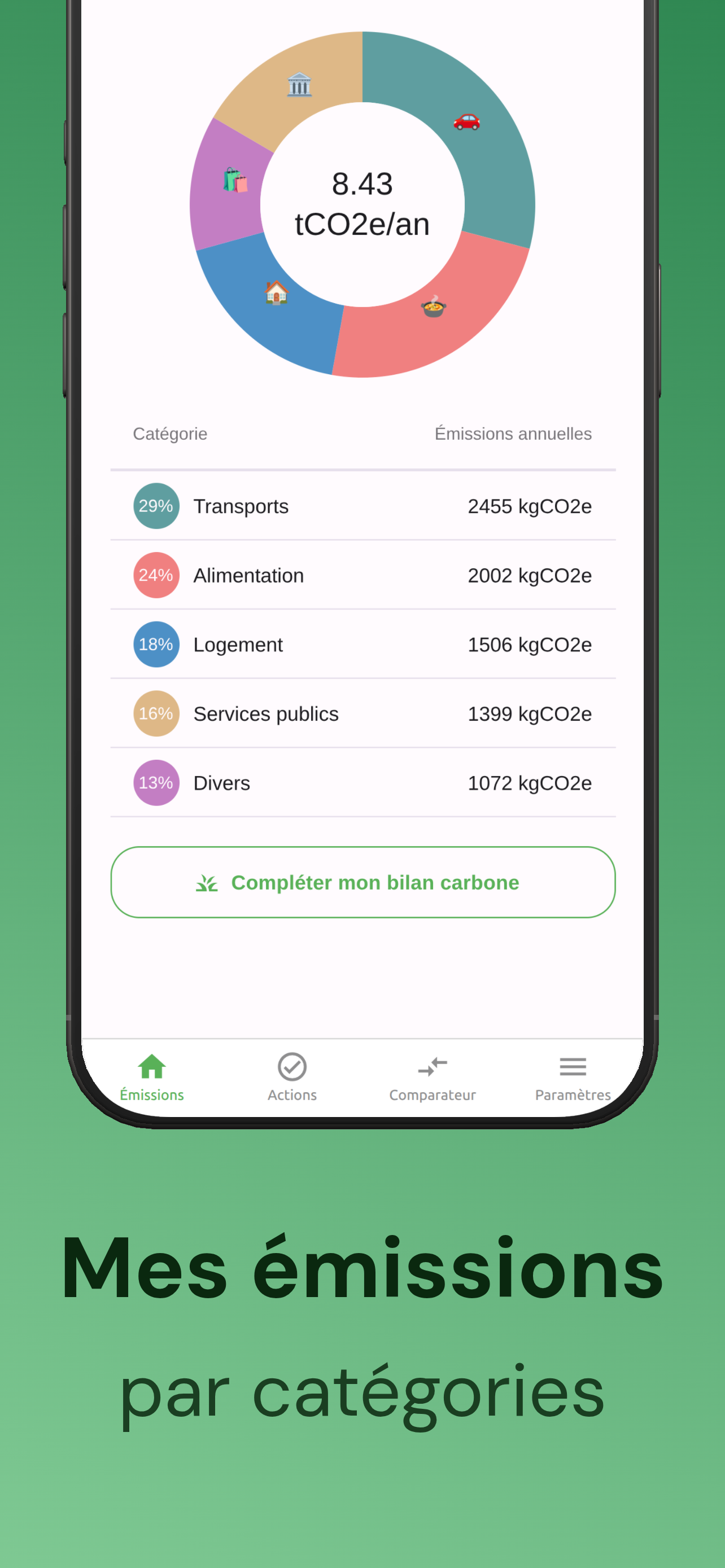 Capture d'écran de l'application Impact